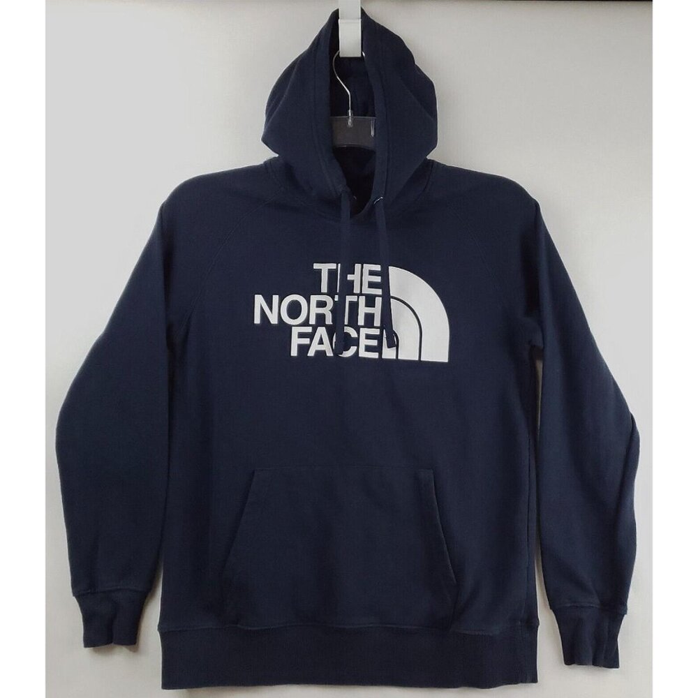 The North Face Hoodie Womens Small Blue Long Sleeve Cotton Pockets Drawstring